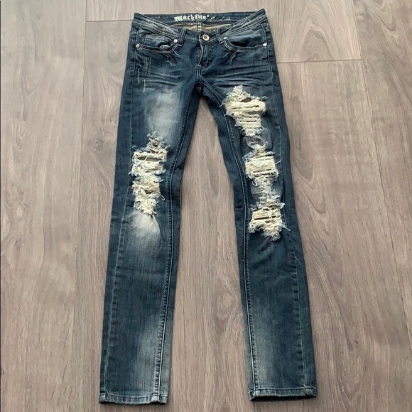 Machine shredded jeans - Picture 2 of 3